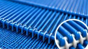 Close-up of a blue monofilament dryer fabric